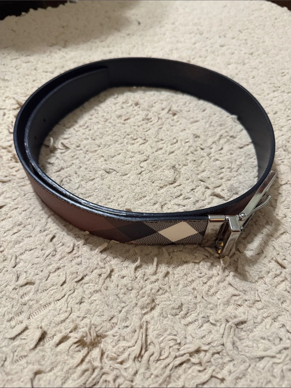 Burberry Men’s Birch Brown Reversible Belt — Size 36/90